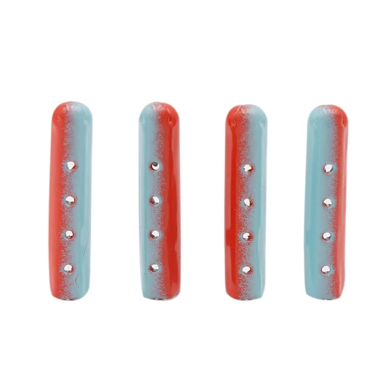 Doubl Color 4PCS Red & Blue Shoes Accessories Diy Shoe Lace Tips Unsex Women Replacement Head for Shoestrings Bullet Tip