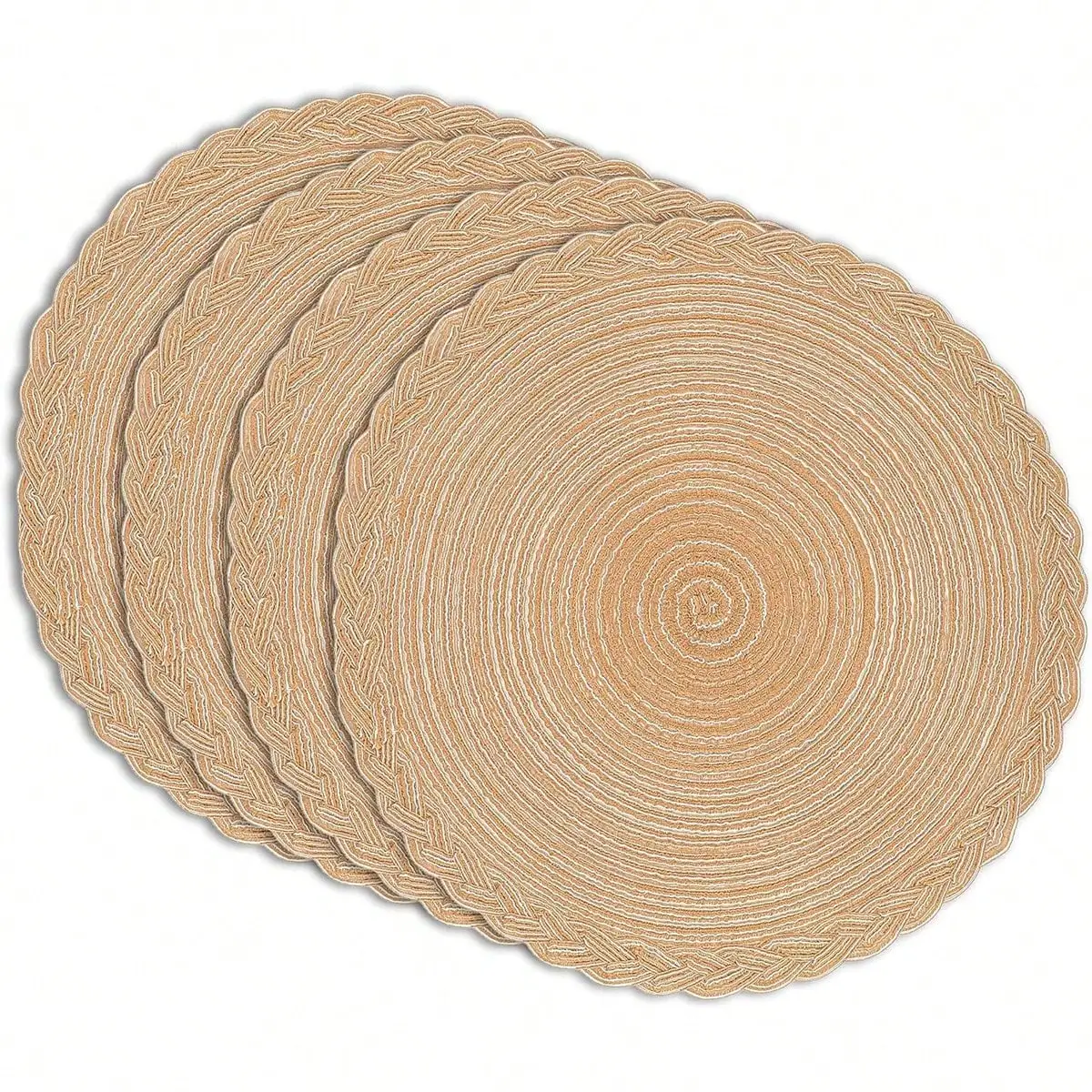 

2pcs/4pcs/6pcs/8pcs Set Round Dining Table Mats - Woven Heat Resistant Non-Slip Kitchen Placemats, 15 Inch, Washable & Easy Care Tablemats, Suitable For Dinner Party, BBQ, Indoor And Outdoor Use (Blue)