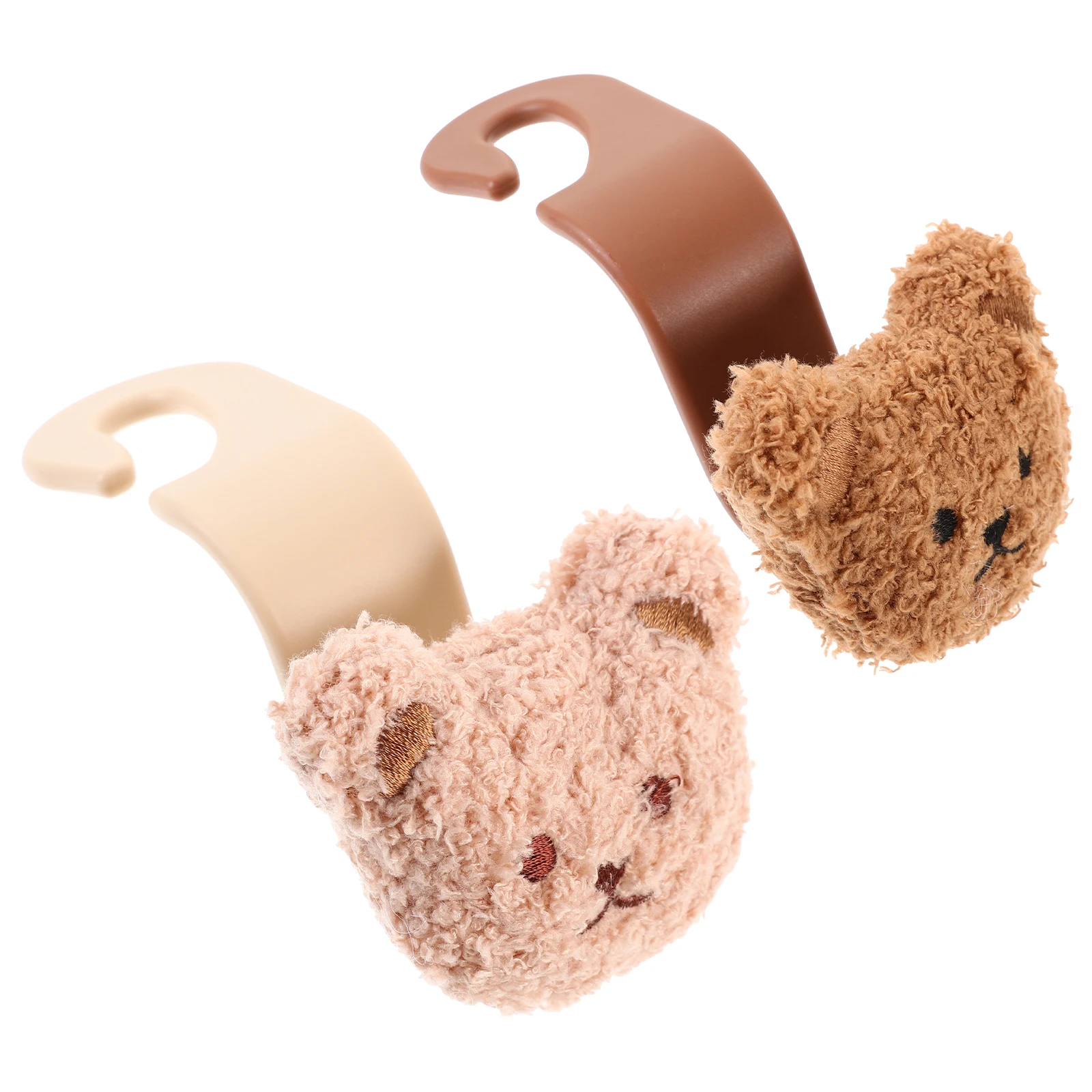 

2pcs Car Seat Back Hooks Cute Bear Multi-functional Storage for Car Accessories Organizing Vehicle Decorative Durable PP
