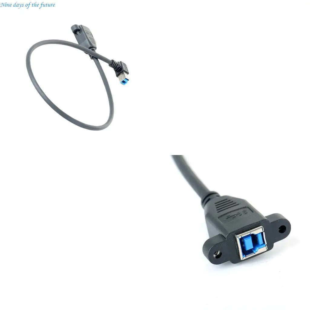 Back Panel Mounted USB Type B 90 Degree Extension Cable 0.5m For Printers Hard Drive E65A
