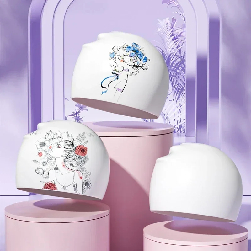 

Женская шапочка для плавания, длинные волосы, защита ушей, силиконовые шапочки для плавания, шапочки для плавания большого размера, аксессуары для бассейна