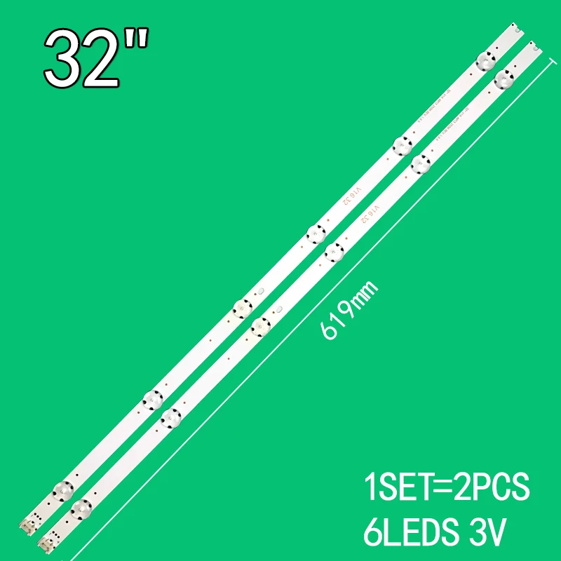 2PCS 6LEDs 3V For LG 32'' TV 32''V16 ART3 2558 REV 32LH604 32LH604V-ZB LC320DUE SUNGWEI 55V0 E74739 6916L-2558A