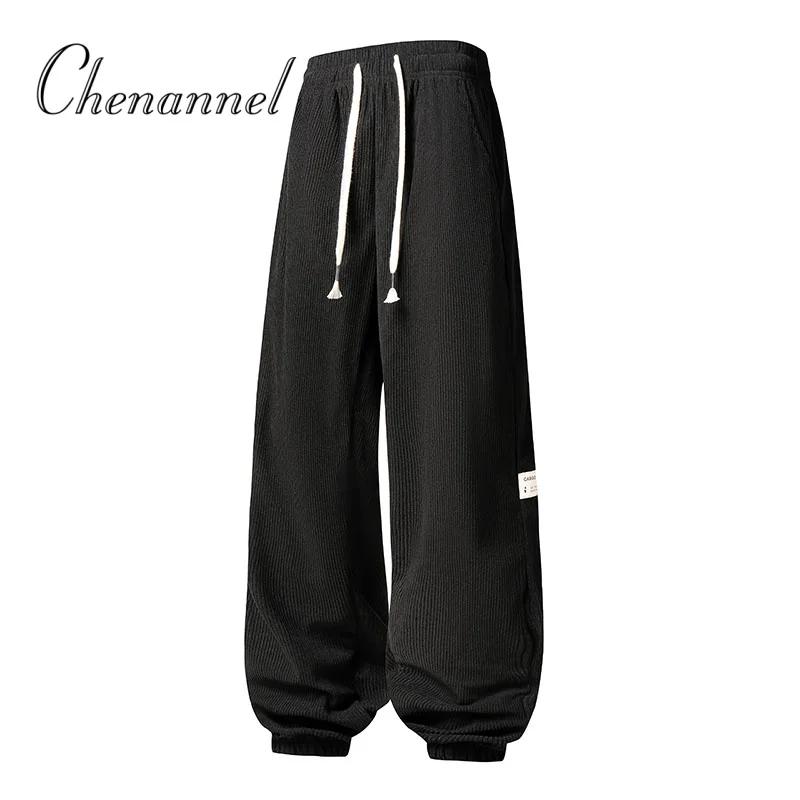 

American Retro Men's Casual Pants, Spring Autumn Trendy Brand Loose Wide - Leg Long Trousers