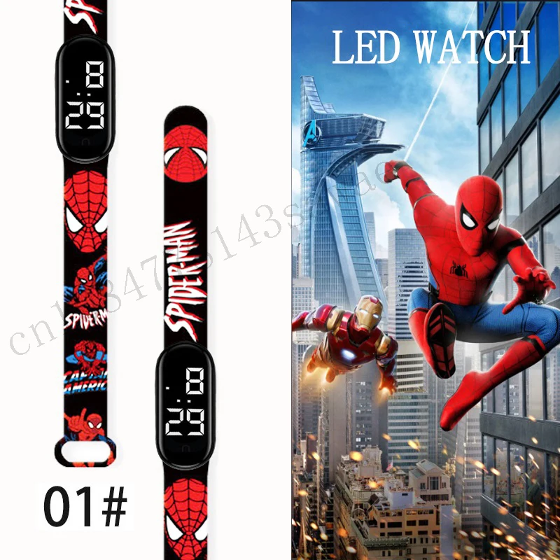 

MINISO Spiderman Kid's Watches Men Sport Wristband Bracelet Waterproof Children Digital Watch Boys LED Clock Gift