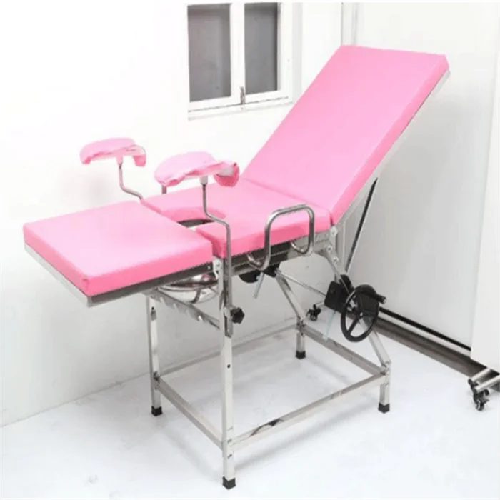 EU-EX527 Simple mechanical manual gynecology exam table gynecology chair with leg holder