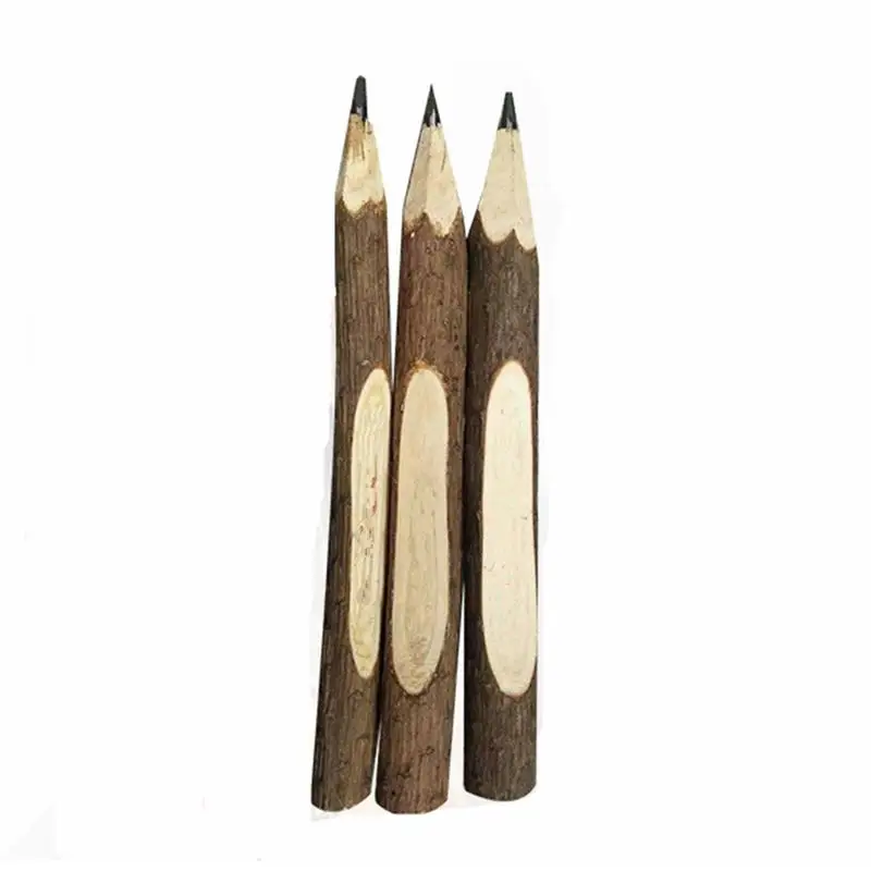 15PCS 13cm Retro Bark Pencils Wooden Tree Rustic Twig Pencils Gifts for Kids Children