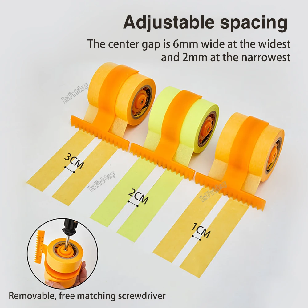 7Rolls 15M Adhesive Painter Masking Tape Applicator Dispenser Machine Wall Floor Painting Packaging Sealing Construction Tool