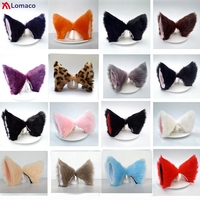 Women Girls Lolita Plush Cat Ear Hairpins Anime Cosplay Long Faux Fur Fox Ears Hair Clip Furry Hair Clip Party Accessories Props