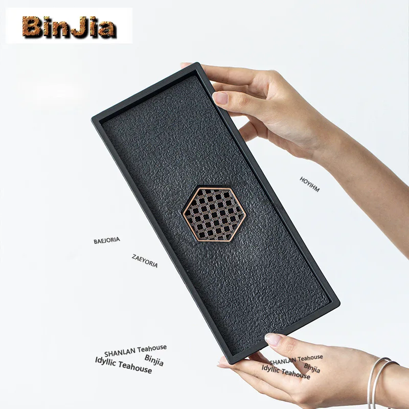 BAEJORIA Windowed Rectangular Tea Tray Japanese Cuisine Table Coffee Storage Board Organizers Desk Dishes For Serving Tea Gifts