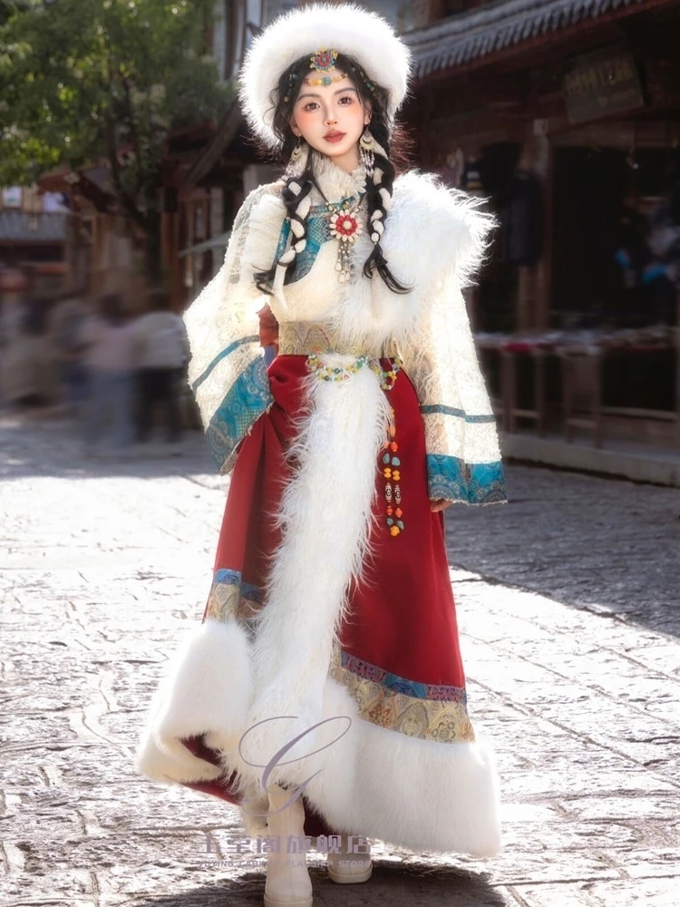 Tibetan robe noble clothing women new Tibetan clothing national wind travel shoot fresh girl retro gorgeous clothing