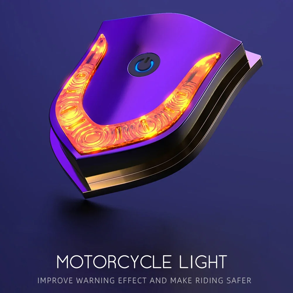 Motorcycle LED Warning Safe Lamp Scooter Lights Helmet DIY Decor Strobe Tail Light Moto USB Lamp with Titanum Burning Process