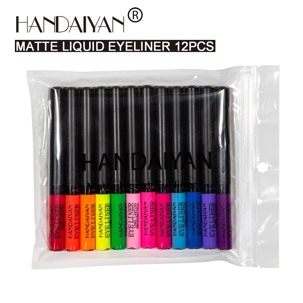 HANDAIYAN 12pcs Colored Eyeliner Set Matte,Waterproof and long-lasting without fading, UV Fluorescent Eyeliner Pens