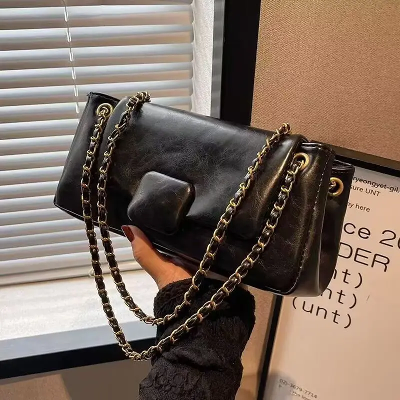 2026 Fashion design - high-quality retro casual multi-layer chain shoulder crossbody bag for women