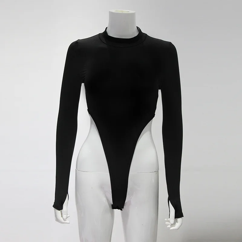 2025 new European and American women's clothing crew neck long-sleeved elastic sexy Spice Girls casual fashion bottoming shirt c