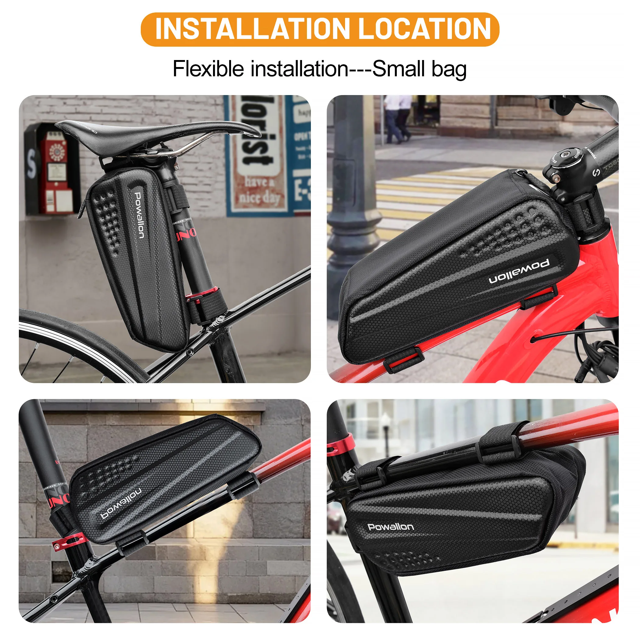 Wasserdichte Hartschalen-E-Bike-Dreieck-Akkutasche, 2 Stile Elektrofahrrad-Rahmenrohr-Akku-Aufbewahrungstasche für E-Bikes – Detail 9