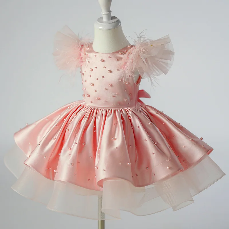 Cross-Border Girl Baby One-Year-Old Princess Dress Formal Dress European and American Flower Girl Wedding Banquet Dress Children