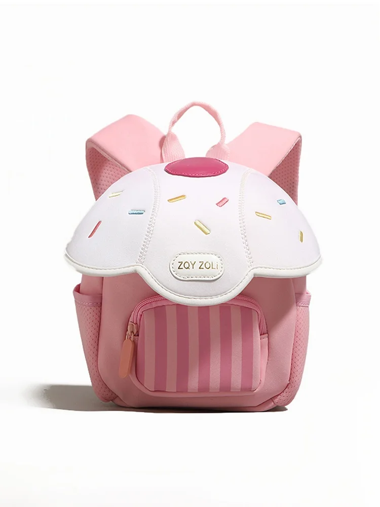 Cute Mushroom Canvas Backpack for Kindergarten And Primary School Children Sweet School Style Soft Shoulder Bag Pure Color
