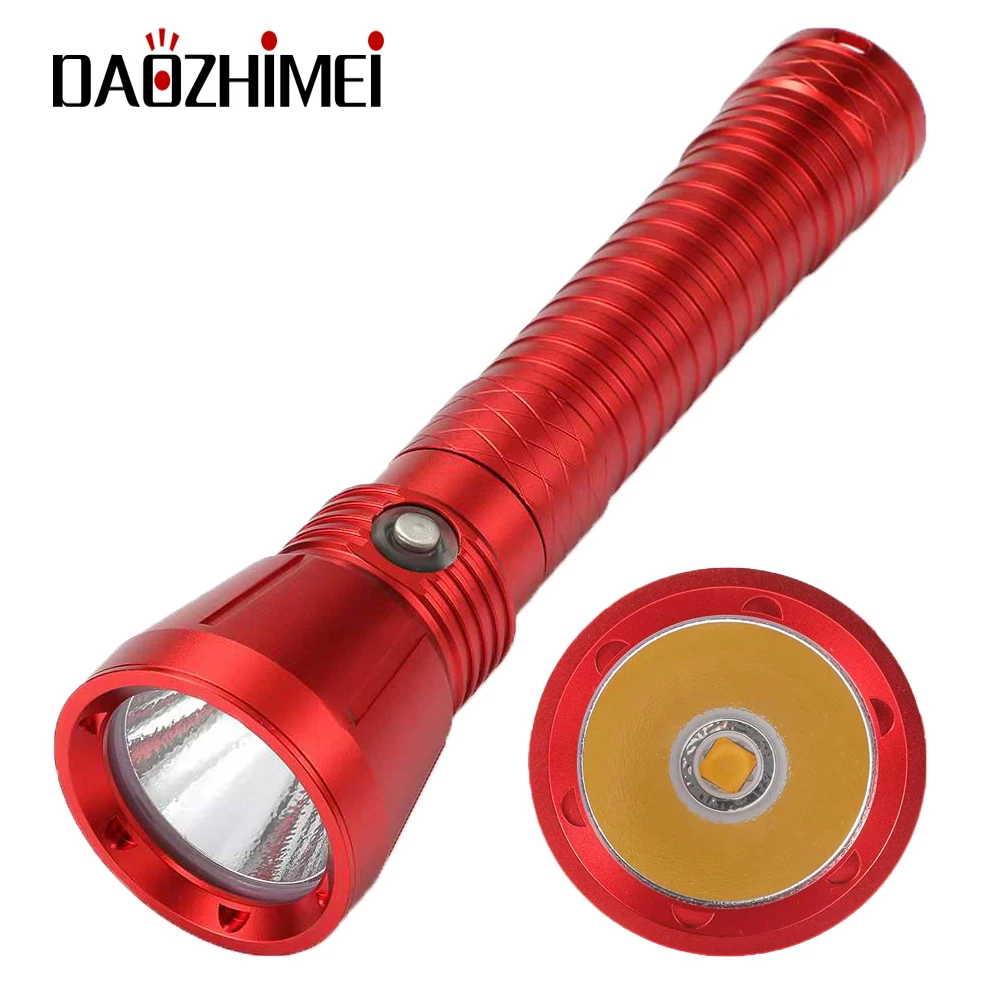 

XHP70 Yellow/White LED Diving lamp IPX8 Waterproof 4 Modes Diving Flashlight 150m Underwater 26650 Super bright searchligh