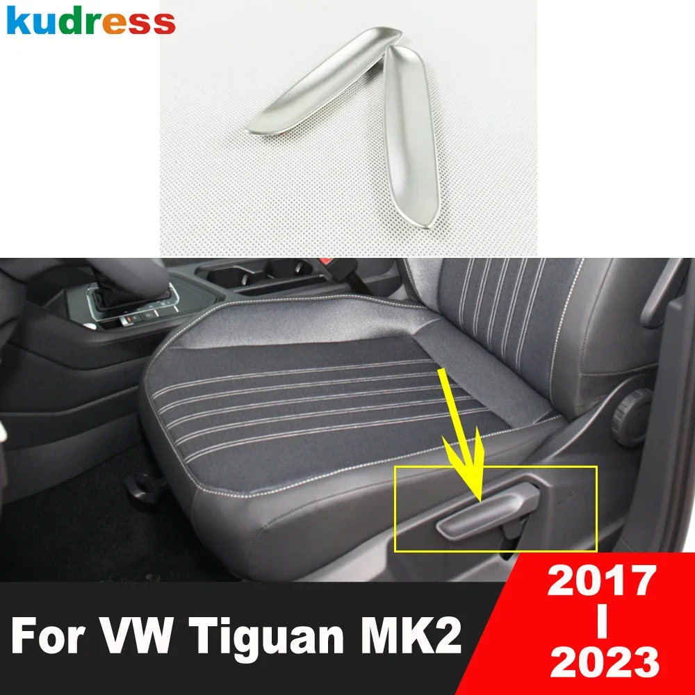 Car Seat Ajustment Switch Button Cover Trim For Volkswagen VW Tiguan MK2 2017-2020 2021 2022 2023 Carbon Interior Accessories