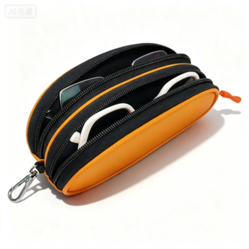 Double Layer Sunglasses Case Waterproof Travel Storage Bag Multi-Functional Durable Eyeglasses Organizer Box For Trips Outdoor