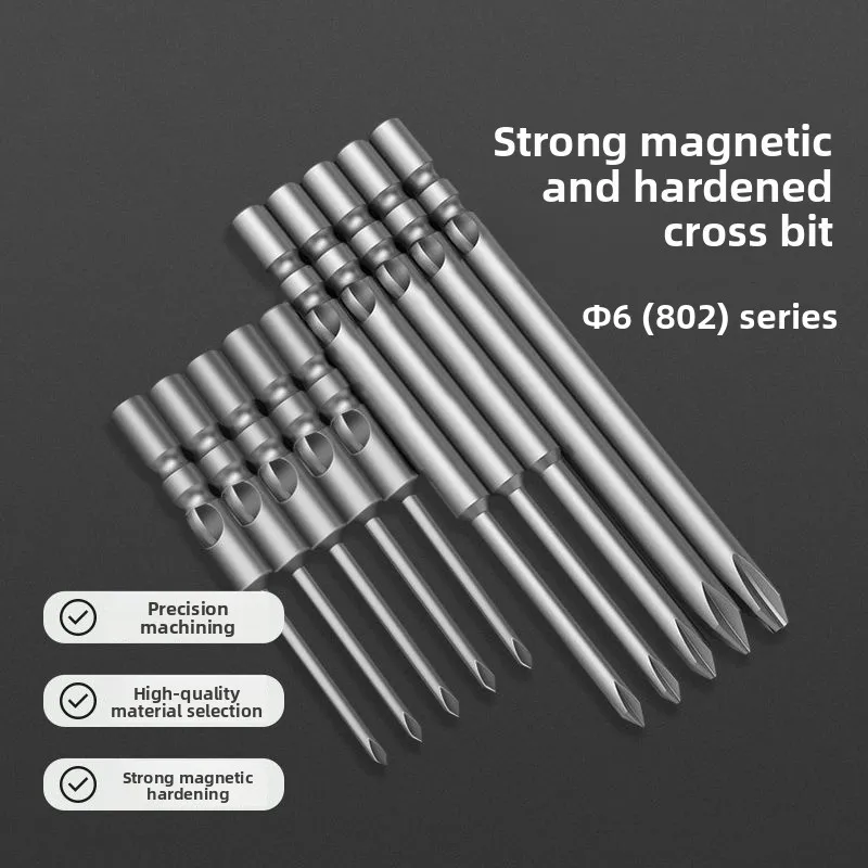 Industrial Grade StrongMagnetic 6mm Phillips Screwdriver Bits Hardened S2 Steel Ideal for Electric Drills and Power Screwdrivers