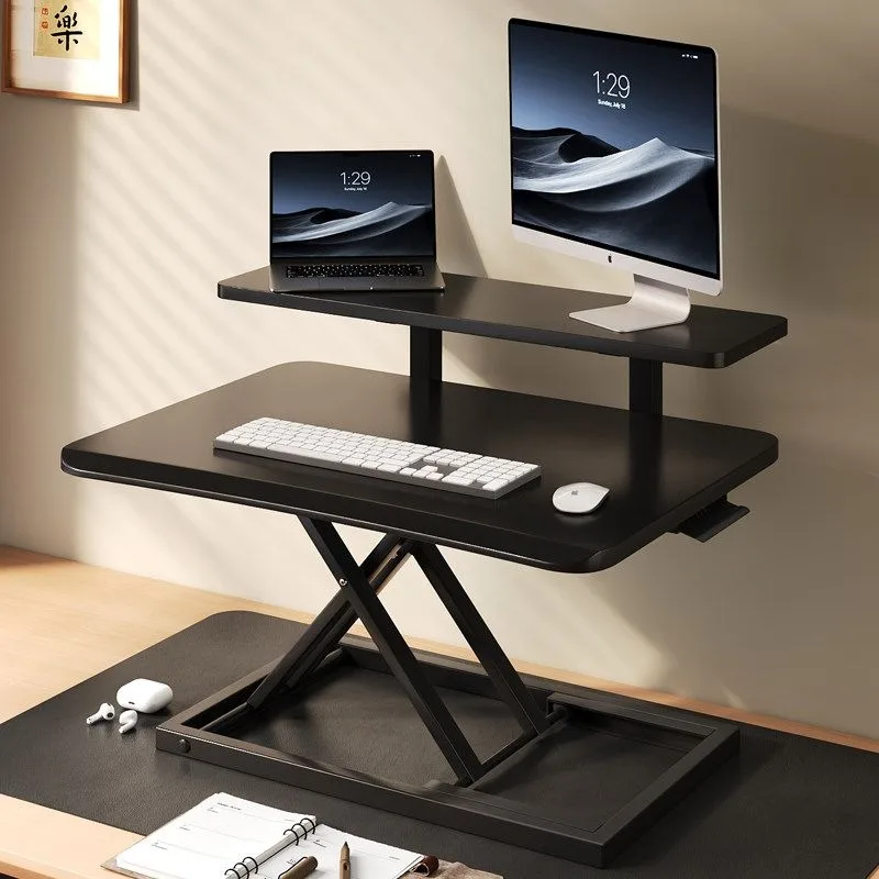 Stand rack table desktop can be lifted and lowered, standing desktop computer monitor workbench workbench office folding