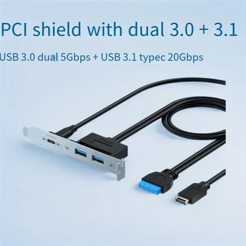USB3.2 Gen2x2 20Gbps Front Panel Adapter, Type-E Key-A USB-C And USB To USB3.2 20Pin And 19Pin Connectors