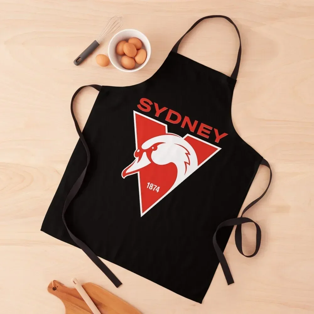 

Sydney the Bloods Swans Haughty Swannies-Logo Apron Kitchen Things For Home Christmas gift Trim Cloth Apron