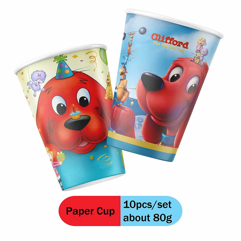 Clifford The Big Red Dog Kids Birthday Party Background Banner Photography Decoration Props Baby Shower Disposable Tableware