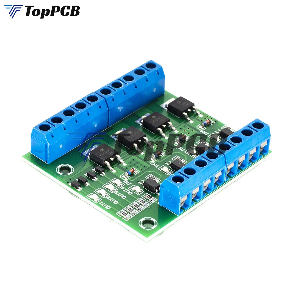 4-Channel MOS PLC Amplifier Board Driver Module PWM 3-20V to 3.7-27V DC 10A Board Driver 4-Channel MOSFET PLC Amplifier