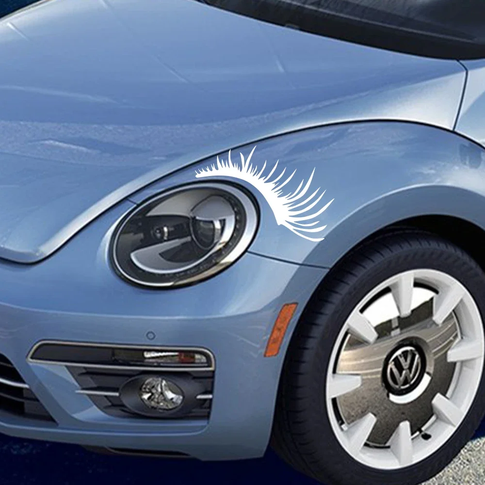 2Pcs Car Headlight Eyelash Stickers Vinyl Cute Decals For Volkswagen VW Beetle Mini Cooper S Countryman Smart Auto Accessories