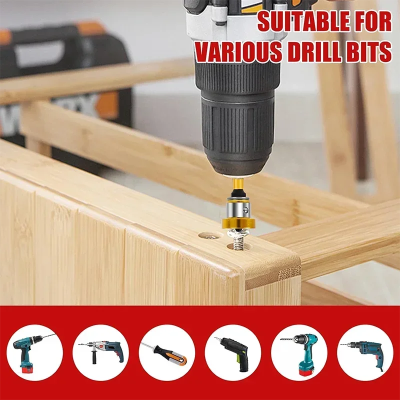 Positionierbare Schraubendreher-Bits aus Stahl, magnetisch, für Gipskartonplatten, Trockenbau, zur Schraubenpositionierung, Bohrwerkzeug – Detail 8