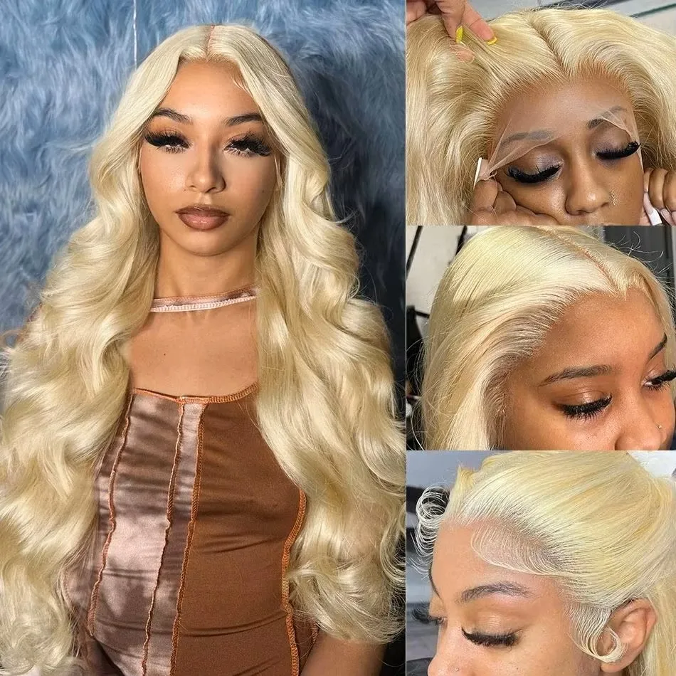 613 HD Lace Frontal Wig 13x6 Blonde Lace Front Wig Human Hair Body Wave 13x4 Transparent Colored Human Hair Wigs For Women Sale image 4