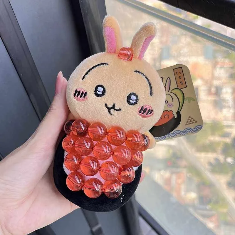 Cute Self-deprecating Bear Sushi Series Chikawa Hachiware Anime Kawaii Plush Doll Pendant Usagi Keychain Girl Decorative Gift