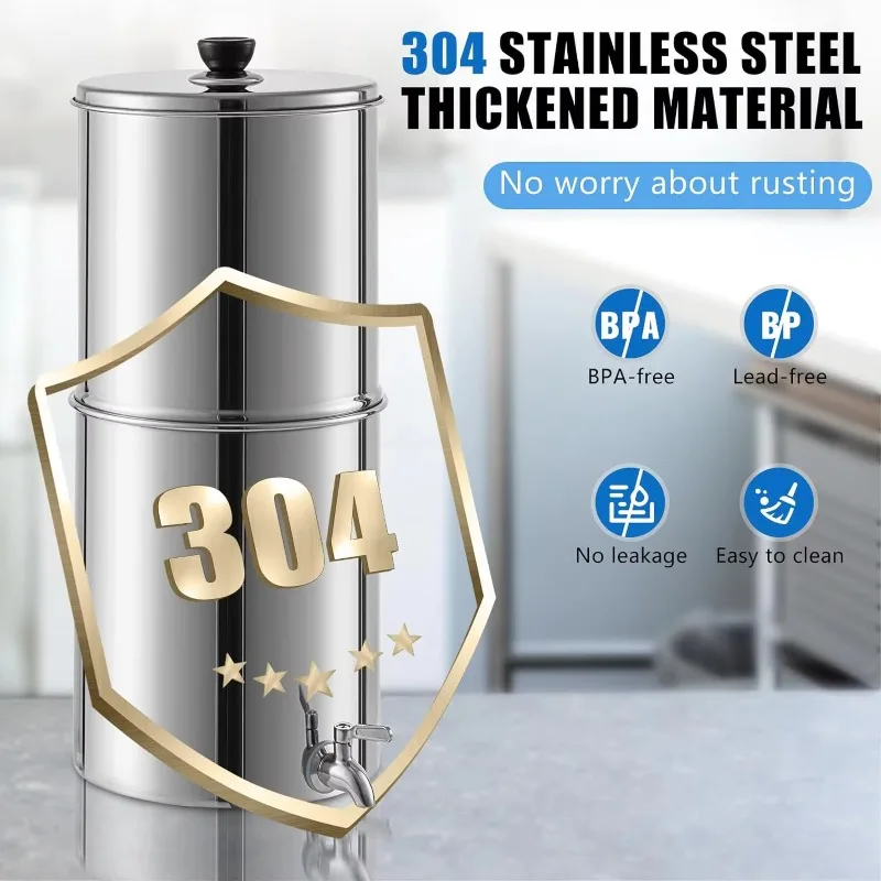 Stainless Steel Manual Gravity Water Filter Portable Household Water Purifier Easy Operation Outdoor Emergency Clean Drinking