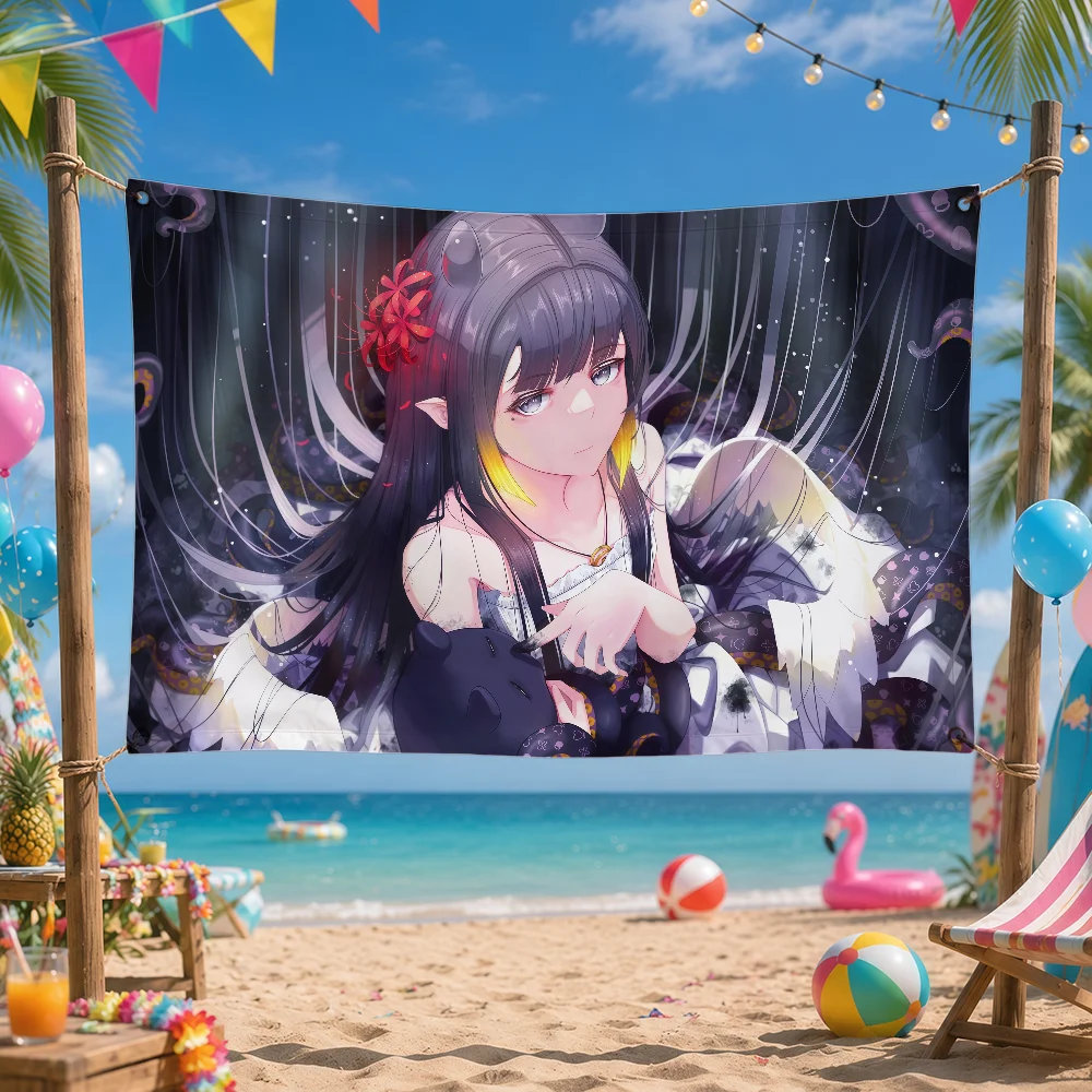 Virtual Idols N-ninomae InaNis Flag Digital Printed Flag Tapestry Creative Pattern Living Room Wall Art Party Outdoor Decor