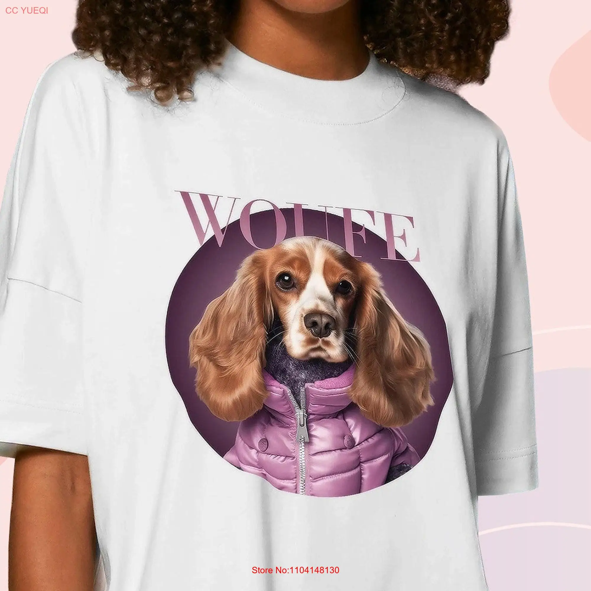 Fashion English Cocker Spaniel t shirt print art Dog lover gift lovers gifts Blaster DOGAILAND long or short sleeves