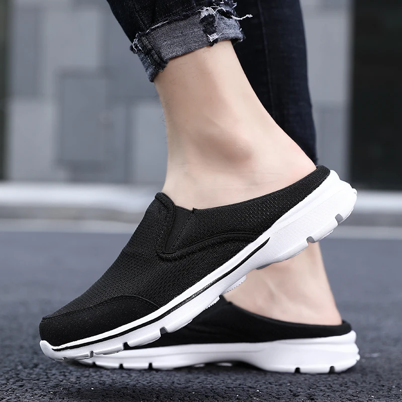 

Baotou half drag men without heels sandals fashion casual super light lazy shoes