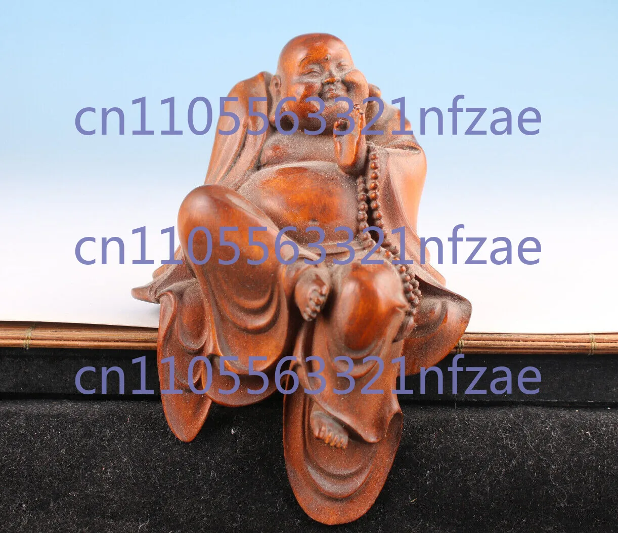 

chinese boxwood hand carved buddha Figure statue netsuke collectable gift