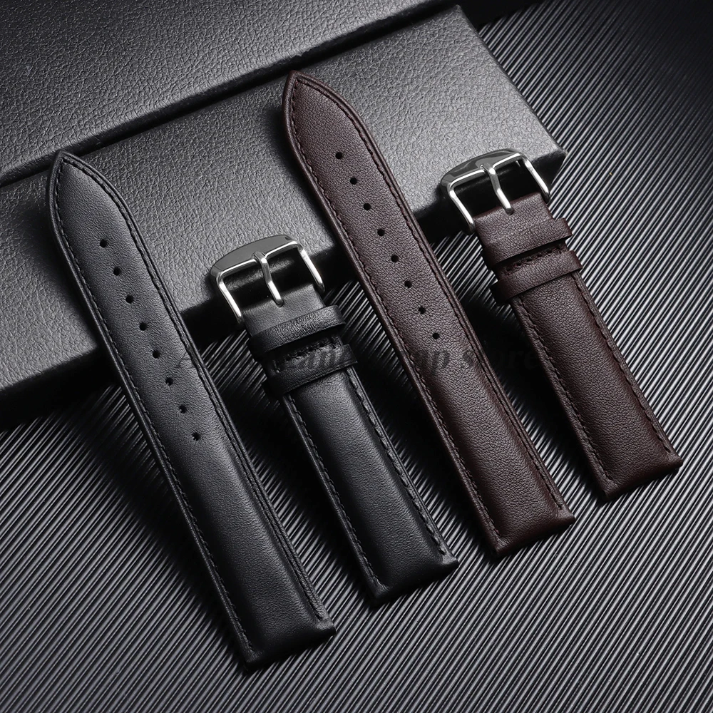 14mm 16mm 18mm 20mm 22mm 24mm Leather Watch Strap for Seiko Universal Men Women Watch Band Soft 12/13/15/17/19/21/23mm Wristband
