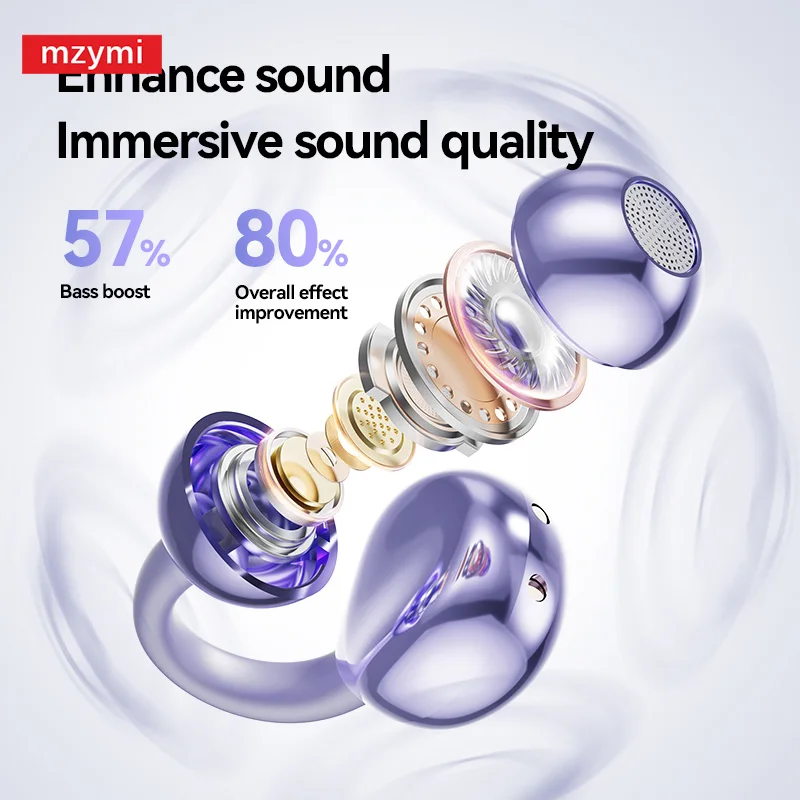 mzymi M79/M91 Ear Clip Wireless Earphone New Open Ear Sport Bluetooth5.4 Headphone Touch Control ENC Noise Cancelling For XIAOMI