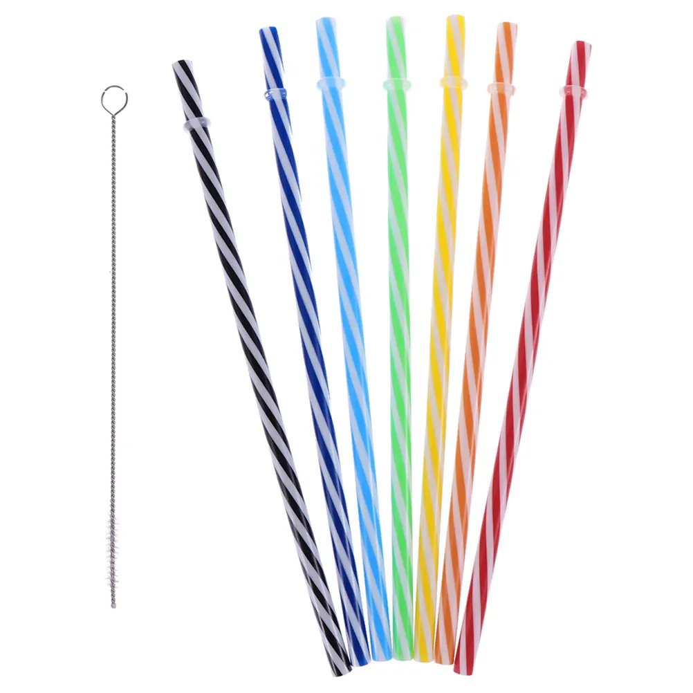 

25pcs Threaded Reusable Mixed Color Thick PP Foldable Dishwasher Safe Bar Accessories Reusable Straws Kitchen Barware