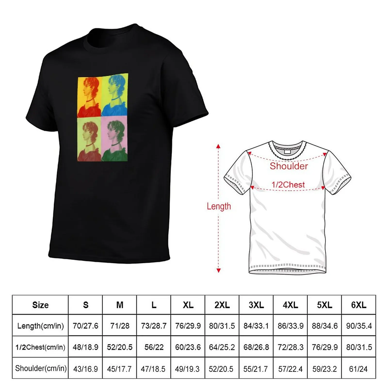 Colored portraits of Anne Bront?, originally drawn by Charlotte Bront? T-Shirt Sweat Absorbing Sports Tee Shirt