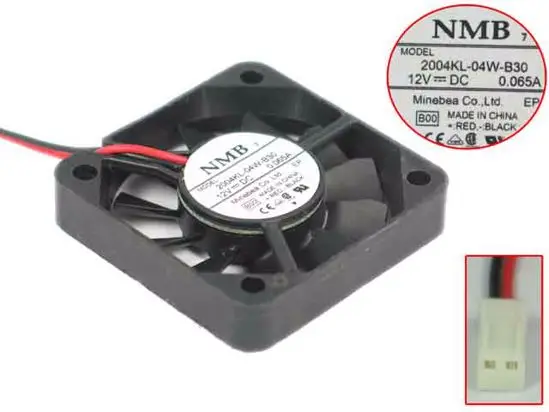 

NMB-MAT 2004KL-04W-B30 B00 DC 12V 0.065A 50x50x10mm 2-Wire Server Cooling Fan