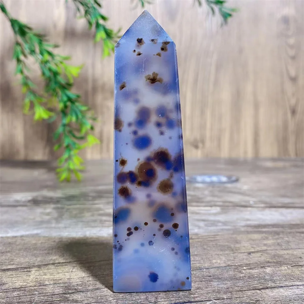 Natural Violet Lace Agate Tower Quartz Purple Crystal Cluster Healing Stones Specimen Wicca Home Decoration Crafts Wand Point