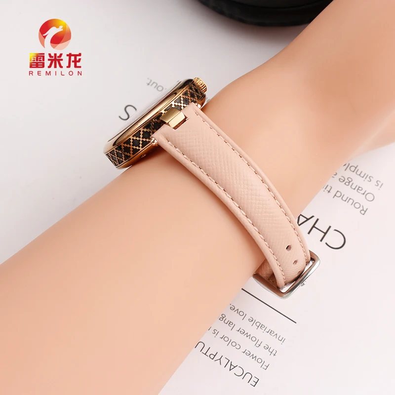 For Garmin Lily Smart Watch Genuine Leather Watchband Women Soft Lizard texture cowhide strap 14mm White red green pink Bracelet