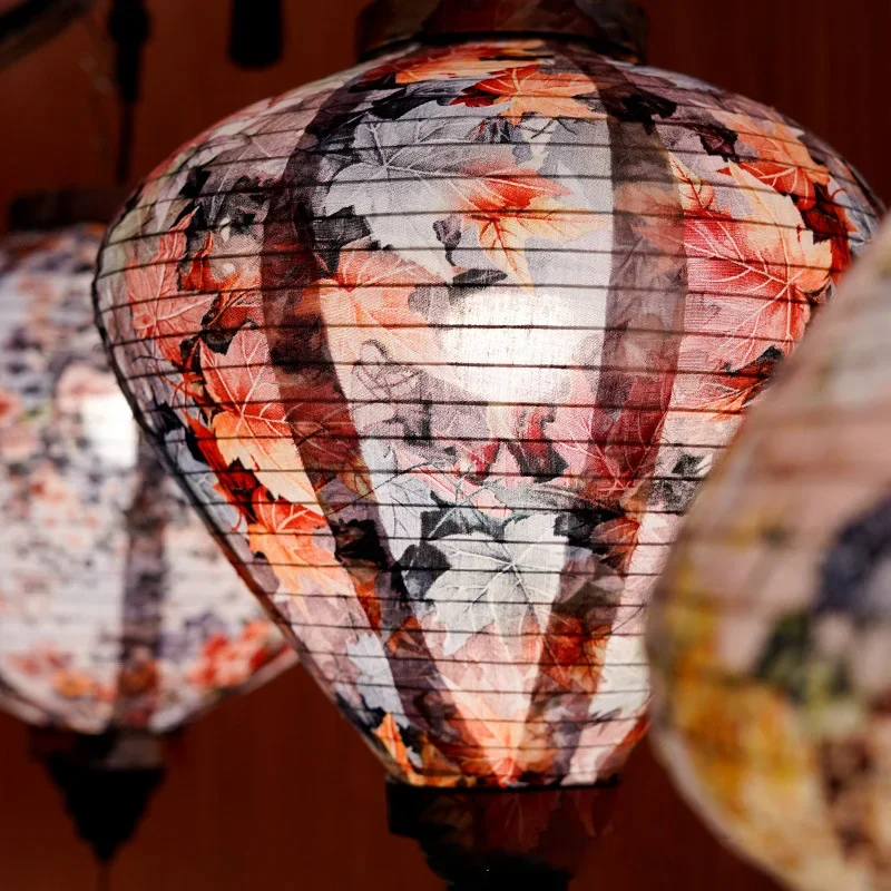 Chinese Oriental Style Light Palace Lantern, Chic Floral Pattern Cloth, Mid Autumn and Spring Festival Party Decor, 12\