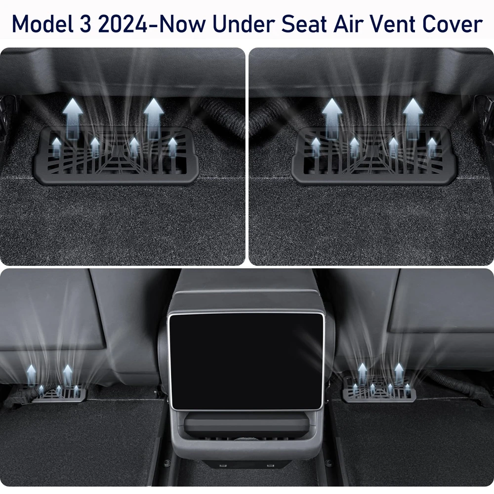 Backseat Air Vent Cover for Tesla Model Y Juniper Model 3 2025 2026 Rear Seat Air Condition Outlet Protector Grille Accessories image 6