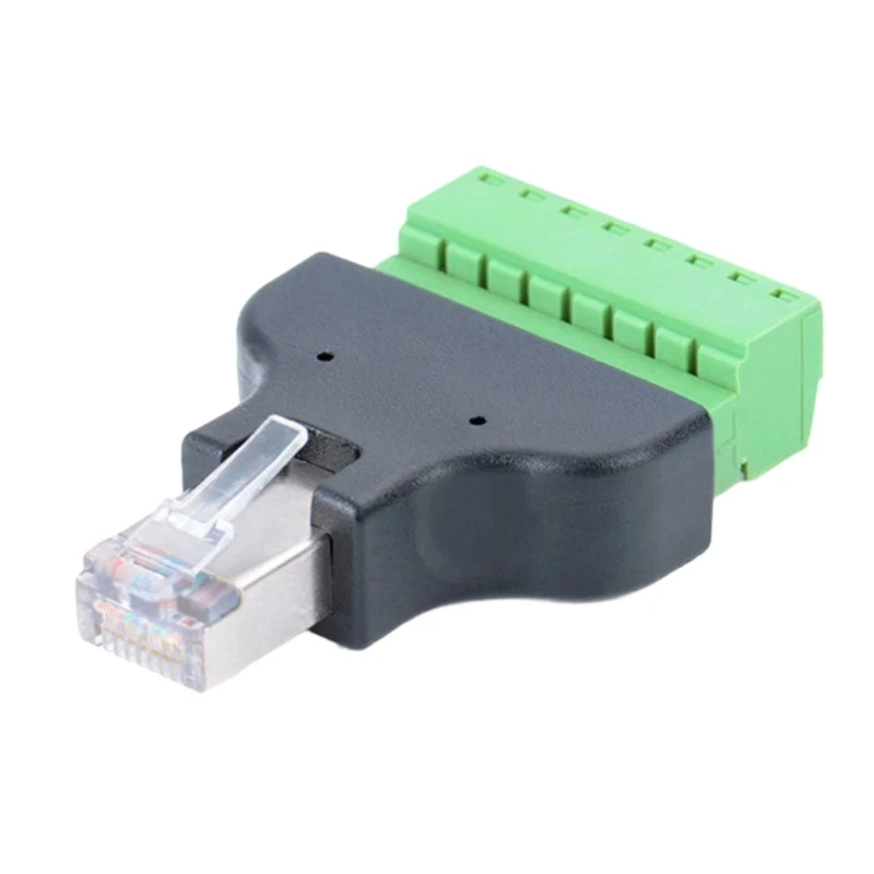 جديد 1 قطعة rj45 ذكر إلى 8 دبوس المسمار محطة محول الشبكة Rj45 أنثى ل المسمار محطة كتلة 8p موصل ل CCTV DVR #2