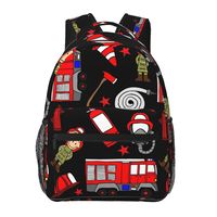 Fireman Firefighter Backpacks Boys Girls Bookbag Students School Bags Cartoon Travel Rucksack Shoulder Bag Large Capacity